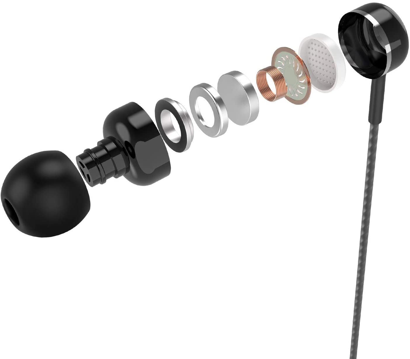 Earbuds Headphones with Microphone 5 Pack,Earbuds Wired Stereo Earphones in-Ear Headphones Bass Earbuds,Fits All 3.5mm InterfaceStereo for Samsung, iPhone and Mp3 Players(Black+White+Pink+Green) - Image 3