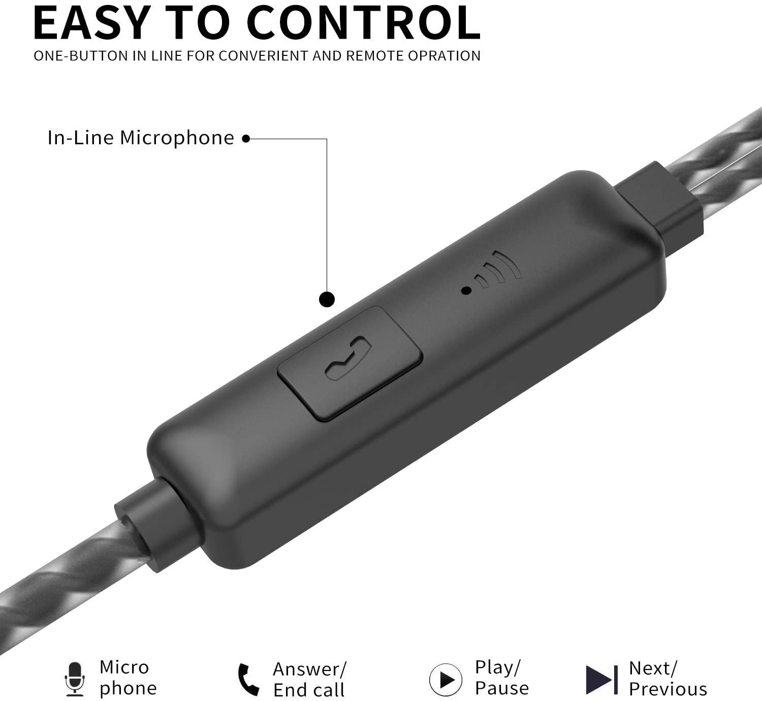 Earbuds Headphones with Microphone 5 Pack,Earbuds Wired Stereo Earphones in-Ear Headphones Bass Earbuds,Fits All 3.5mm InterfaceStereo for Samsung, iPhone and Mp3 Players(Black+White+Pink+Green) - Image 4